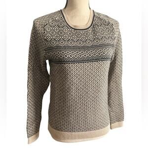 Gap crew neck navy and cream sweater ski Cabincore preppy classic size s